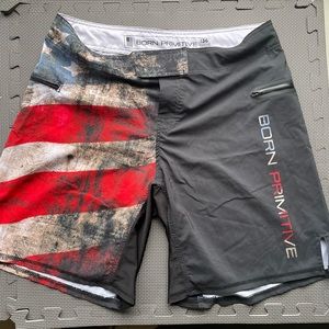 Born primitive patriotic mens shorts size 36 CrossFit